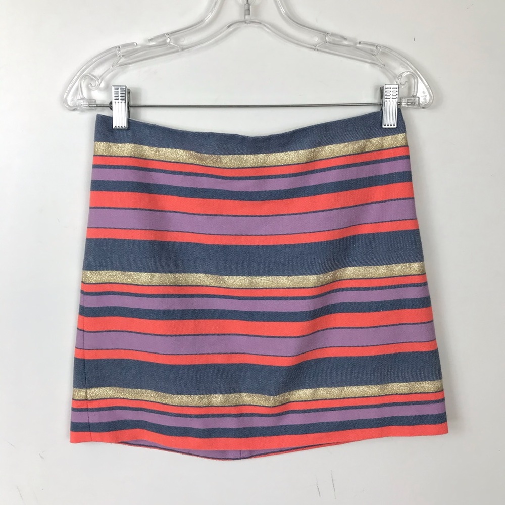 J.Crew Stripped colorful Mini Skirt